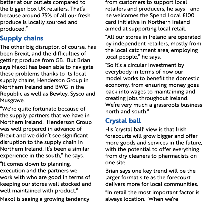 better at our outlets compared to the bigger box UK retailers  That s because around 75% of all our fresh produce is    