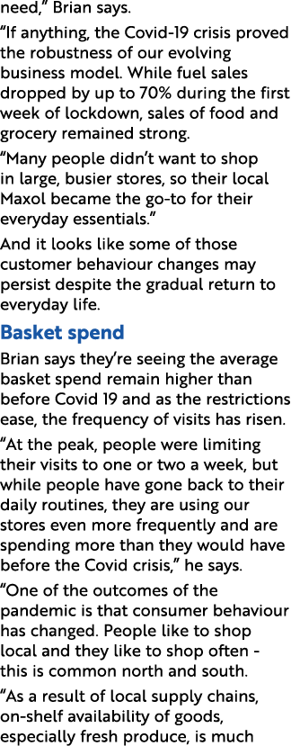 need,  Brian says   If anything, the Covid-19 crisis proved the robustness of our evolving business model  While fuel   