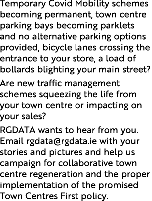 Temporary Covid Mobility schemes becoming permanent, town centre parking bays becoming parklets and no alternative pa   