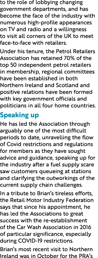 to the role of lobbying changing government departments, and has become the face of the industry with numerous high-p   