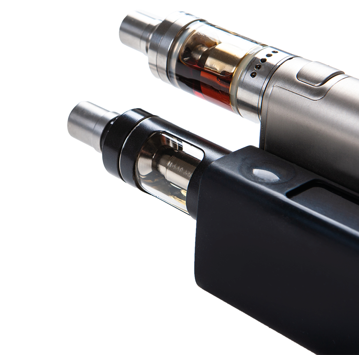 Vape  Vaping  Inventory for Vaper  Two electronic cigarettes are lying on the table  Safe smoking  Fighting a bad habit  Reduce nicotine intake  vape gadgets  Safe cigarette  Smoking e-cigarettes 