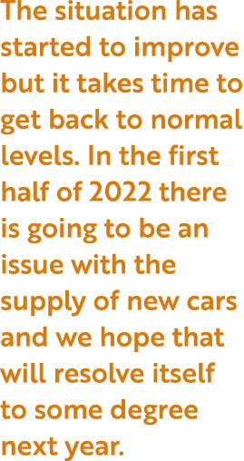 The situation has started to improve but it takes time to get back to normal levels  In the first half of 2022 there    