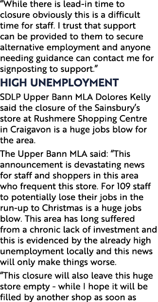  While there is lead-in time to closure obviously this is a difficult time for staff  I trust that support can be pro   