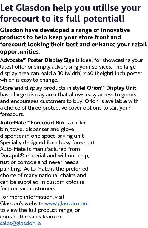 Let Glasdon help you utilise your forecourt to its full potential  Glasdon have developed a range of innovative produ   