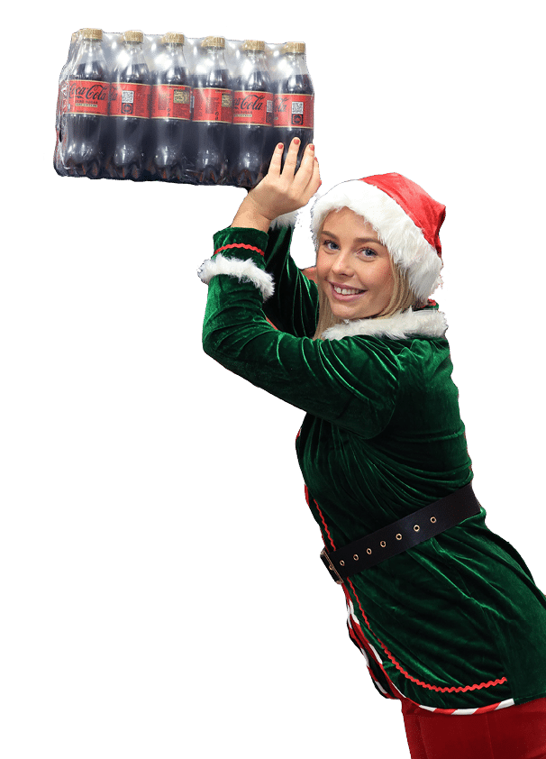 No Repro Fee. Coca-Cola is once again partnering with FoodCloud and FareShare for Christmas 2022, this year the initiative will redistribute over 143,000 meals across Ireland and Northern Ireland. To build on this partnership, shoppers in Tesco stores across Ireland will be in with a chance to win a meal out as part of a ‘Win a Meal, Give a Meal’ campaign and for every entry received, Coca-Cola will donate a meal to FoodCloud up to the value of €20,000. Pictured at the launch of the partnership here is ‘Emma the Coca-Cola Elf’ Pic. Robbie Reynolds