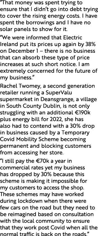 “That money was spent trying to ensure that I didn’t go into debt trying to cover the rising energy costs. I have spe...