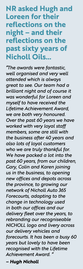 NR asked Hugh and Loreen for their reflections on the night – and their reflections on the past sixty years of Nichol...