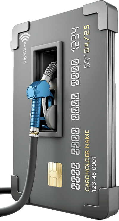 3d Rendering of Realistic credit with fuel hose petrol station concept