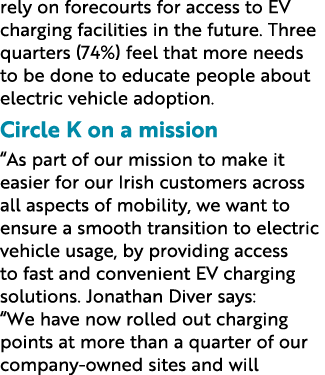 rely on forecourts for access to EV charging facilities in the future  Three quarters (74%) feel that more needs to b   