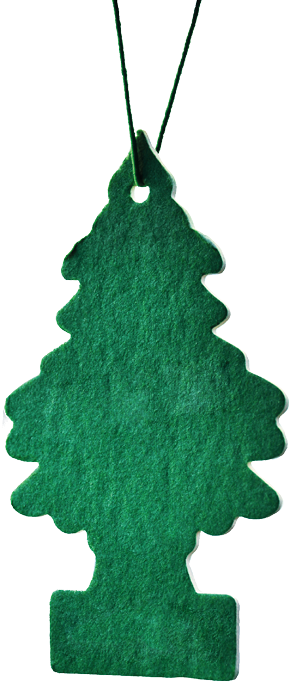 fragrance for the car interior, made in the form of a green tree  concept of fresh air, new year and christmas  copy space  isolated on white 