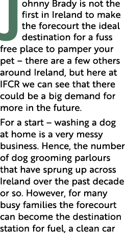 Johnny Brady is not the first in Ireland to make the forecourt the ideal destination for a fuss free place to pamper    