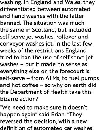 washing  In England and Wales, they differentiated between automated and hand washes with the latter banned  The situ   