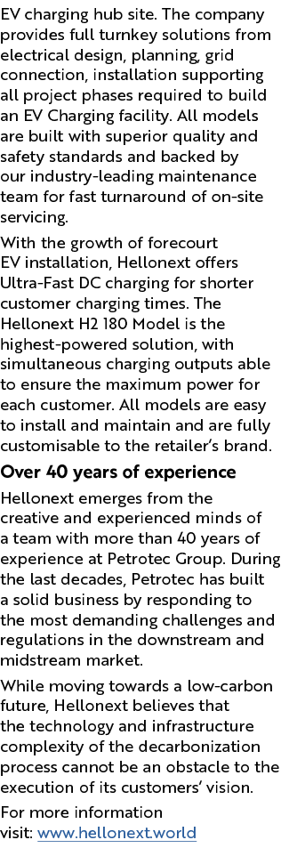 EV charging hub site  The company provides full turnkey solutions from electrical design, planning, grid connection,    