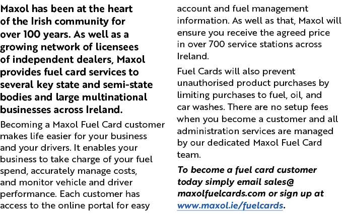 Maxol has been at the heart of the Irish community for over 100 years  As well as a growing network of licensees of i   