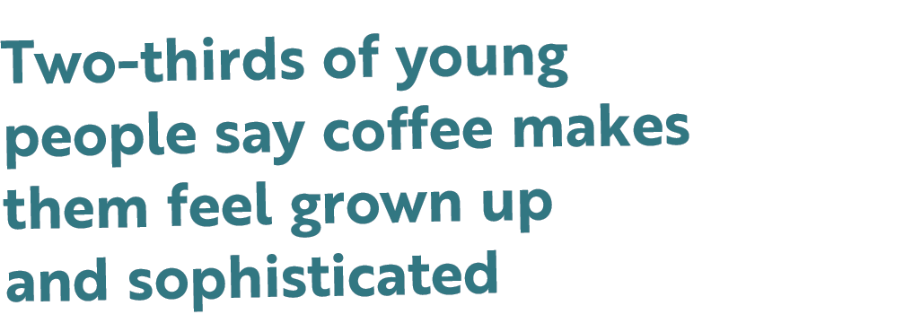 Two-thirds of young people say coffee makes them feel grown up and sophisticated 