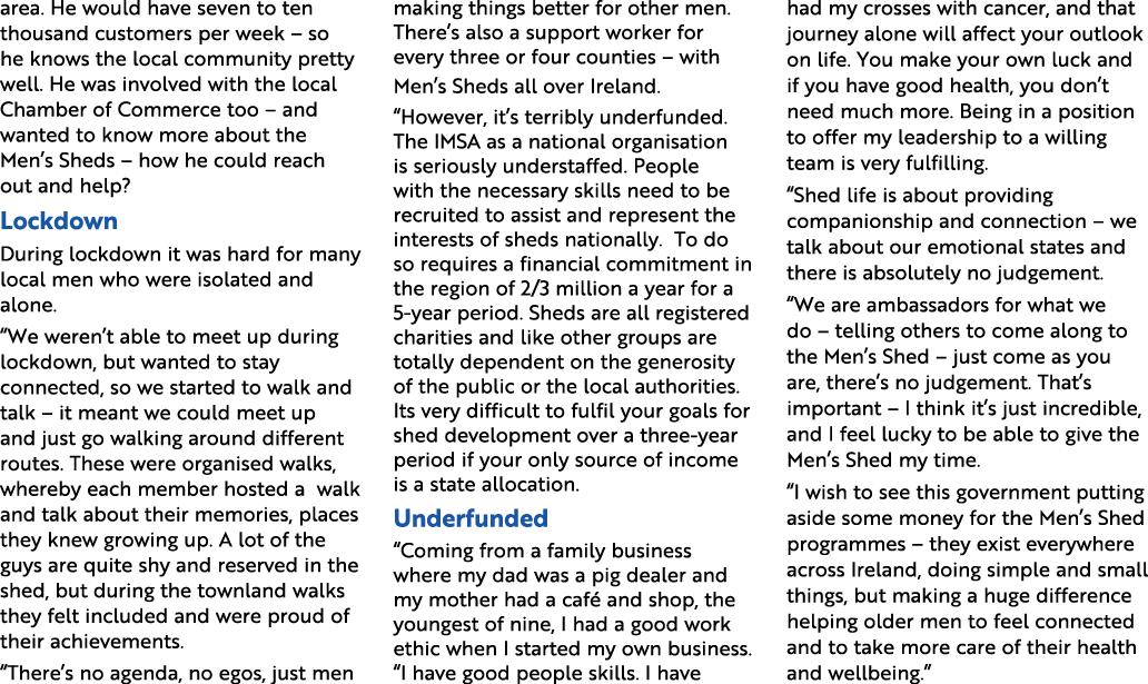 area  He would have seven to ten thousand customers per week   so he knows the local community pretty well  He was in   