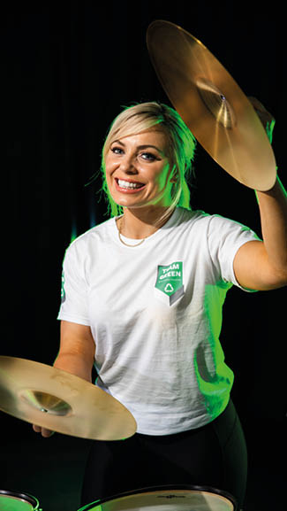 No repro fee 20-9-21 Drumming up New Habits  Pictured is Repak Team Green Ambassador Anna Geary drumming up new habits as they celebrate that all plastics can now go in the recycling bin  Now in its fourth year, over 22,000 people have joined the Repak Team Green initiative, encouraging Irish people to recycle more and better  As a result of our collective efforts, recycled plastic packaging tonnes increased by 9% between the start of 2019 and the end of 2020  Join Repak Team Green today at www repak ie team-green                        Pic:Naoise Culhane-no fee