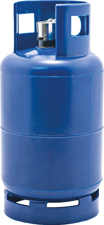 Gas tank with lighters holder isolated on white background. LPG Gas bottle. ( Clipping path )