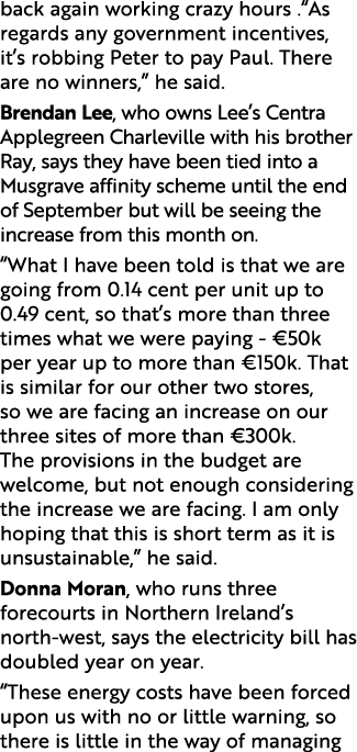 back again working crazy hours .“As regards any government incentives, it’s robbing Peter to pay Paul. There are no w...