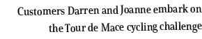 Customers Darren and Joanne embark on the Tour de Mace cycling challenge