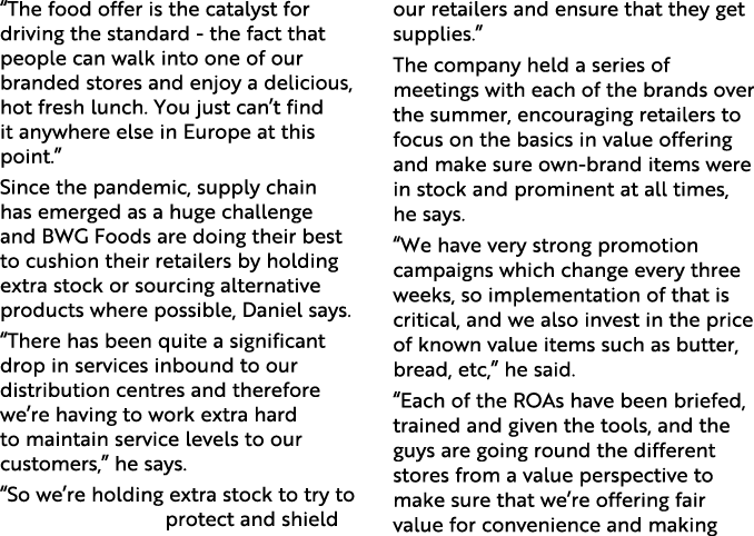 “The food offer is the catalyst for driving the standard - the fact that people can walk into one of our branded stor...