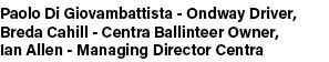 Paolo Di Giovambattista Ondway Driver, Breda Cahill Centra Ballinteer Owner, Ian Allen Managing Director Centra