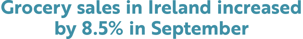 Grocery sales in Ireland increased by 8.5% in September