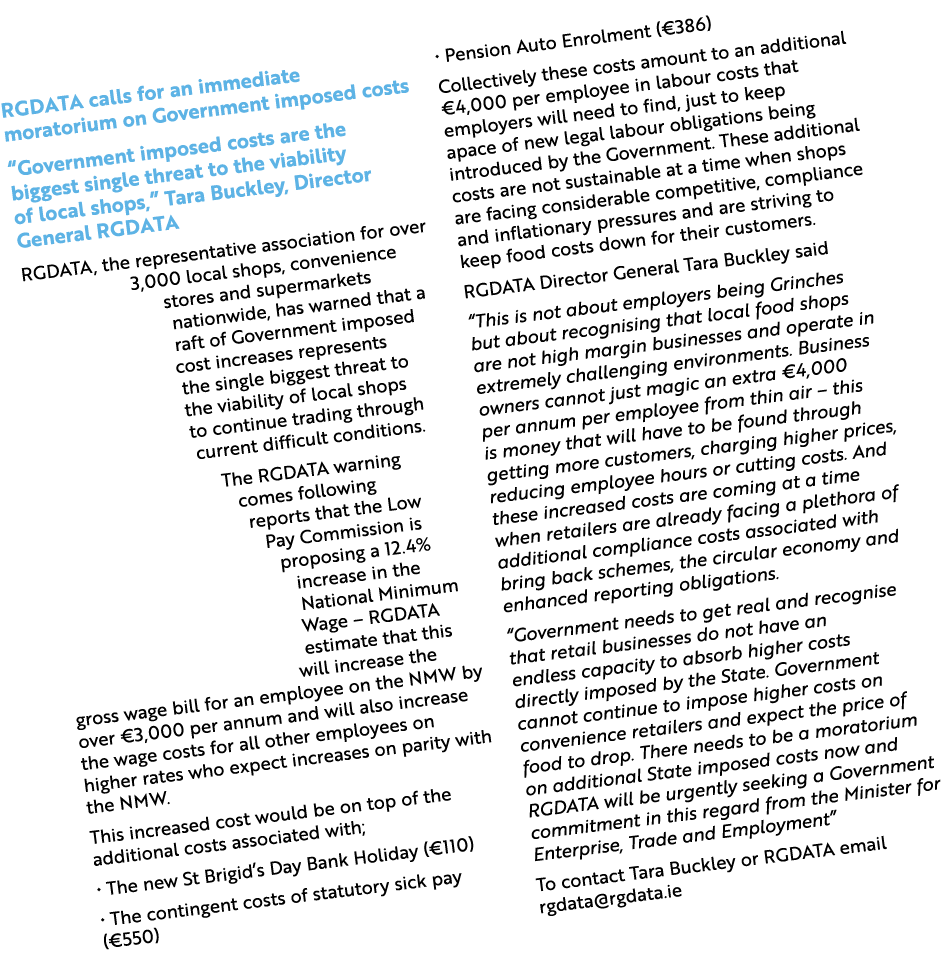 RGDATA calls for an immediate moratorium on Government imposed costs “Government imposed costs are the biggest single...