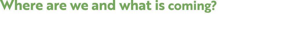 Where are we and what is coming?