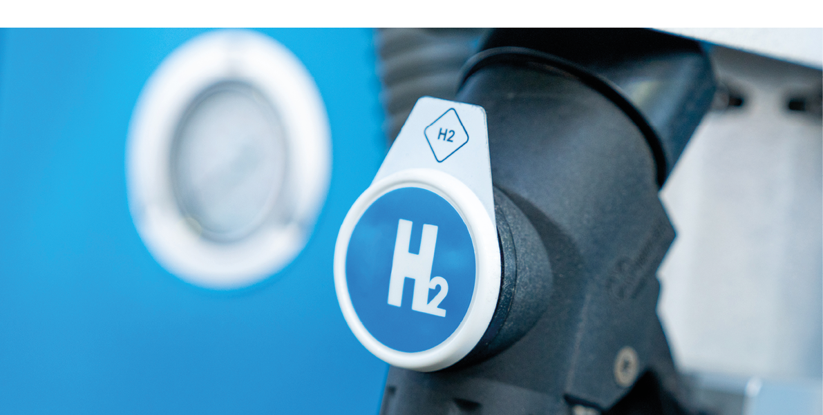hydrogen logo on gas stations fuel dispenser. h2 combustion engine for emission free ecofriendly transport.