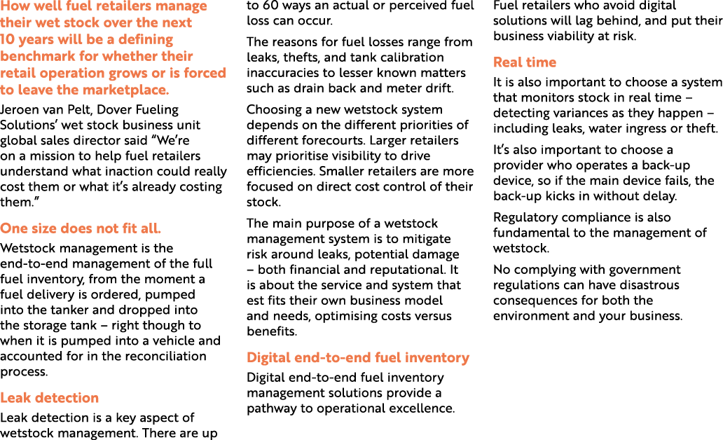 How well fuel retailers manage their wet stock over the next 10 years will be a defining benchmark for whether their ...