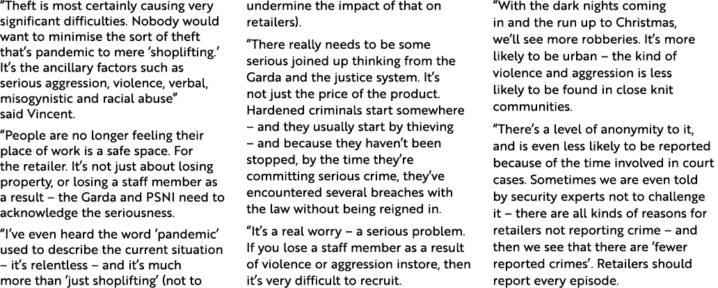 “Theft is most certainly causing very significant difficulties. Nobody would want to minimise the sort of theft that’...