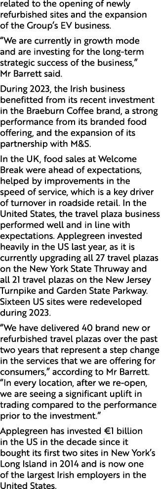 related to the opening of newly refurbished sites and the expansion of the Group’s EV business. “We are currently in ...