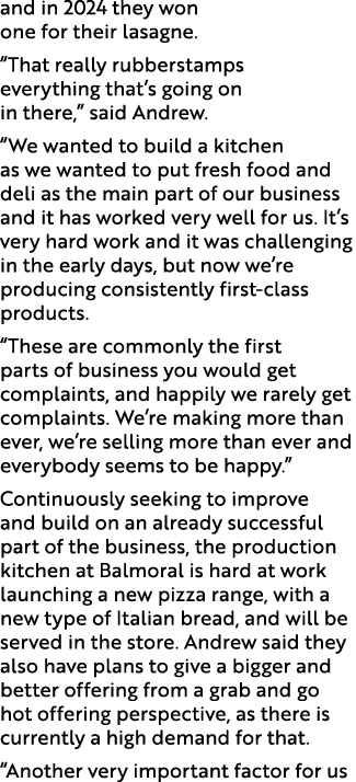 and in 2024 they won one for their lasagne. “That really rubberstamps everything that’s going on in there,” said Andr...