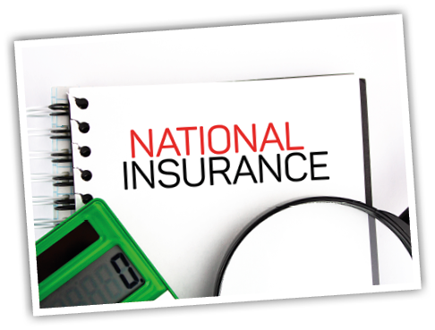 National Insurance text concept notepad. Financial concept.