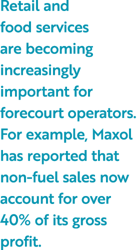 Retail and food services are becoming increasingly important for forecourt operators. For example, Maxol has reported...