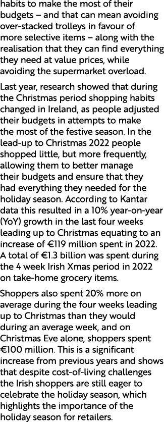 habits to make the most of their budgets – and that can mean avoiding over stacked trolleys in favour of more selecti...