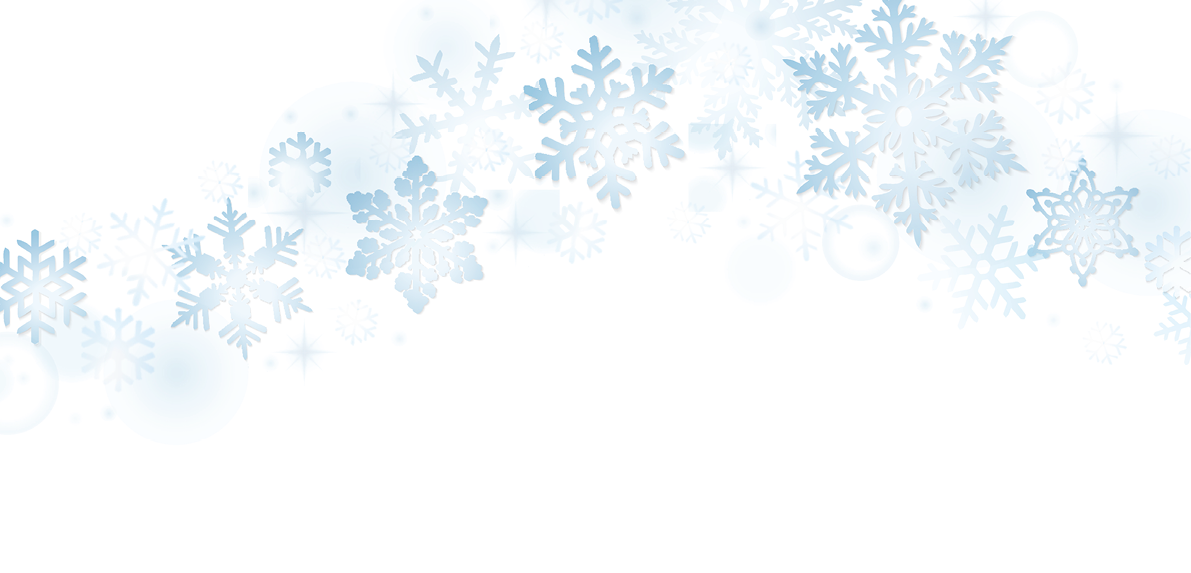 Swirl of Christmas snowflakes on white background