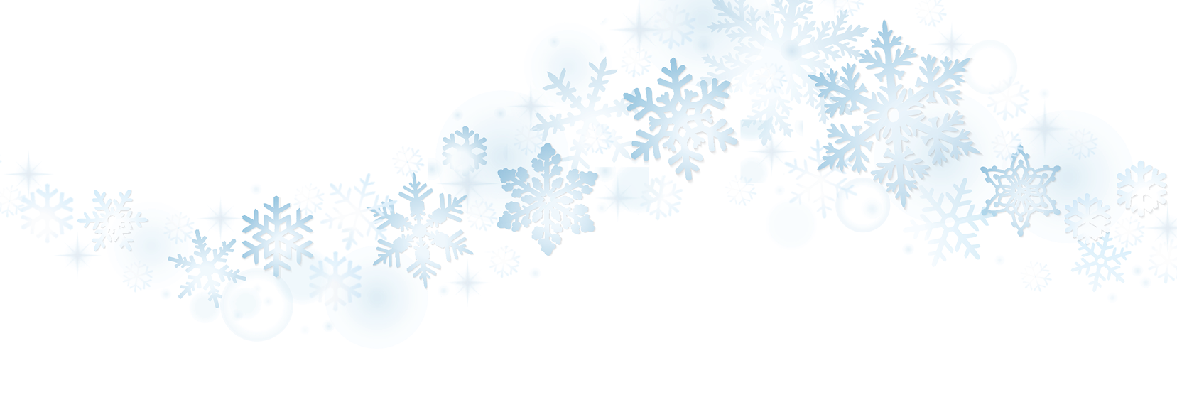 Swirl of Christmas snowflakes on white background