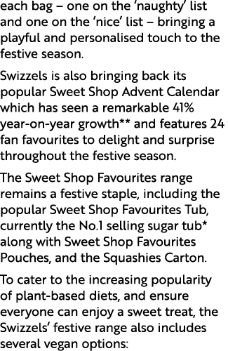 each bag – one on the ‘naughty’ list and one on the ‘nice’ list – bringing a playful and personalised touch to the fe...