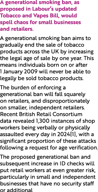 A generational smoking ban, as proposed in Labour’s updated Tobacco and Vapes Bill, would spell chaos for small busin...