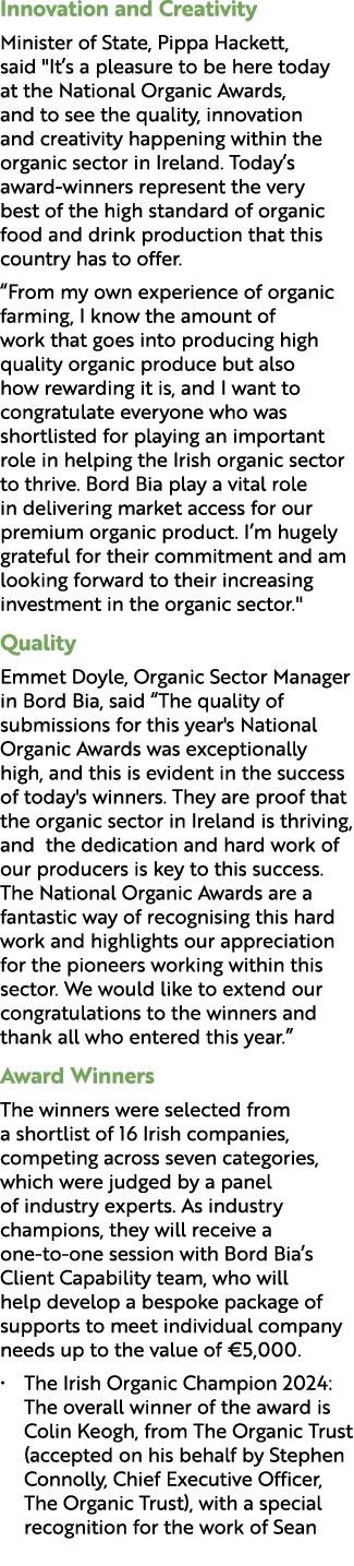 Innovation and Creativity Minister of State, Pippa Hackett, said \“It’s a pleasure to be here today at the National O...