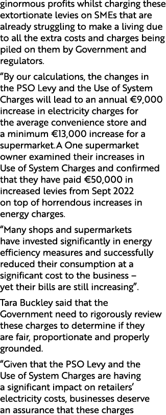 ginormous profits whilst charging these extortionate levies on SMEs that are already struggling to make a living due ...