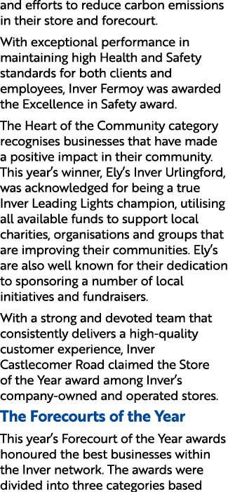 and efforts to reduce carbon emissions in their store and forecourt. With exceptional performance in maintaining high...