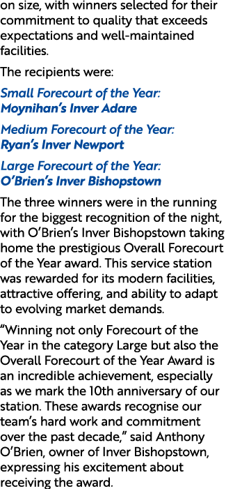 on size, with winners selected for their commitment to quality that exceeds expectations and well maintained faciliti...