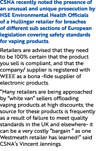 CSNA recently noted the presence of an unusual and unique prosecution by HSE Environmental Health Officials of a Mull...