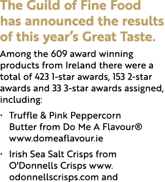 The Guild of Fine Food has announced the results of this year’s Great Taste. Among the 609 award winning products fro...