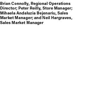 Brian Connolly, Regional Operations Director; Peter Reilly, Store Manager; Mihaela Andaluzia Bejenariu, Sales Market ...