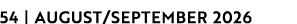54 | AUGUST/SEPTEMBER 2026