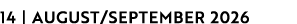 14 | AUGUST/SEPTEMBER 2026